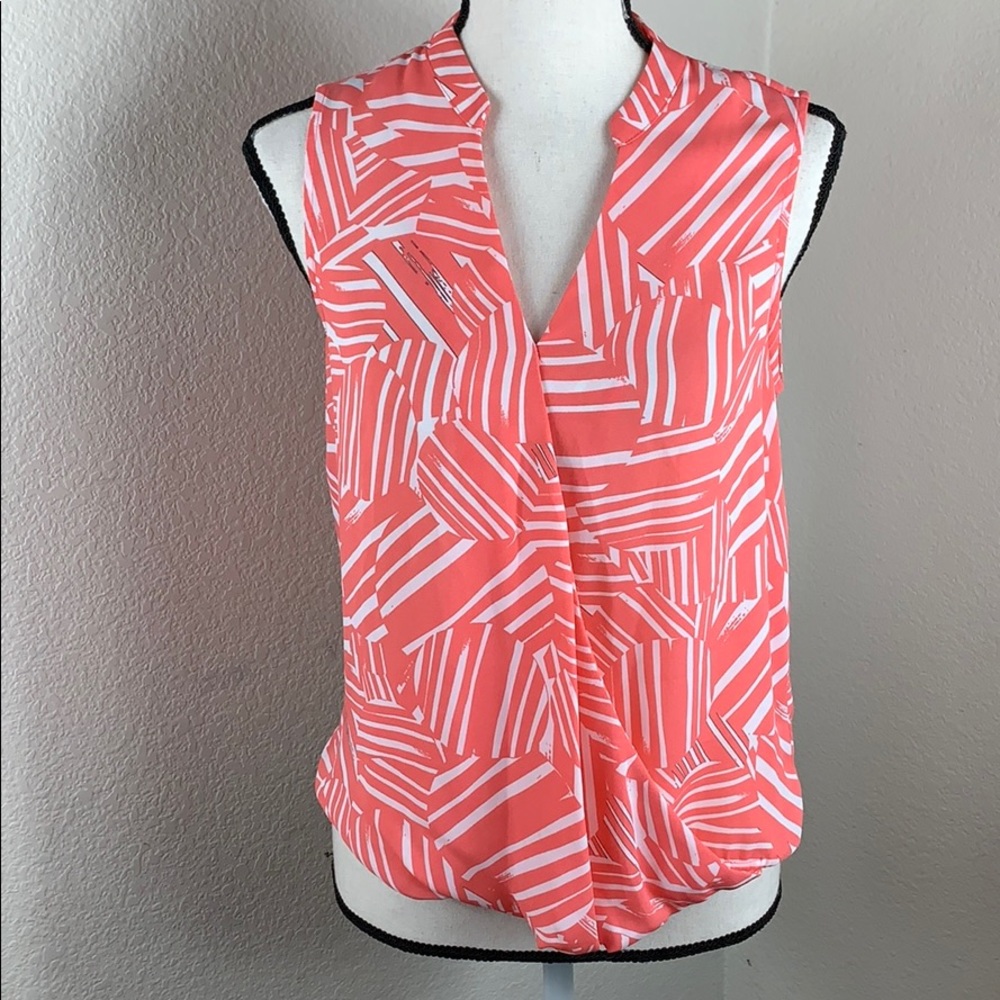 The Limited sleeveless v neck faux wrap top